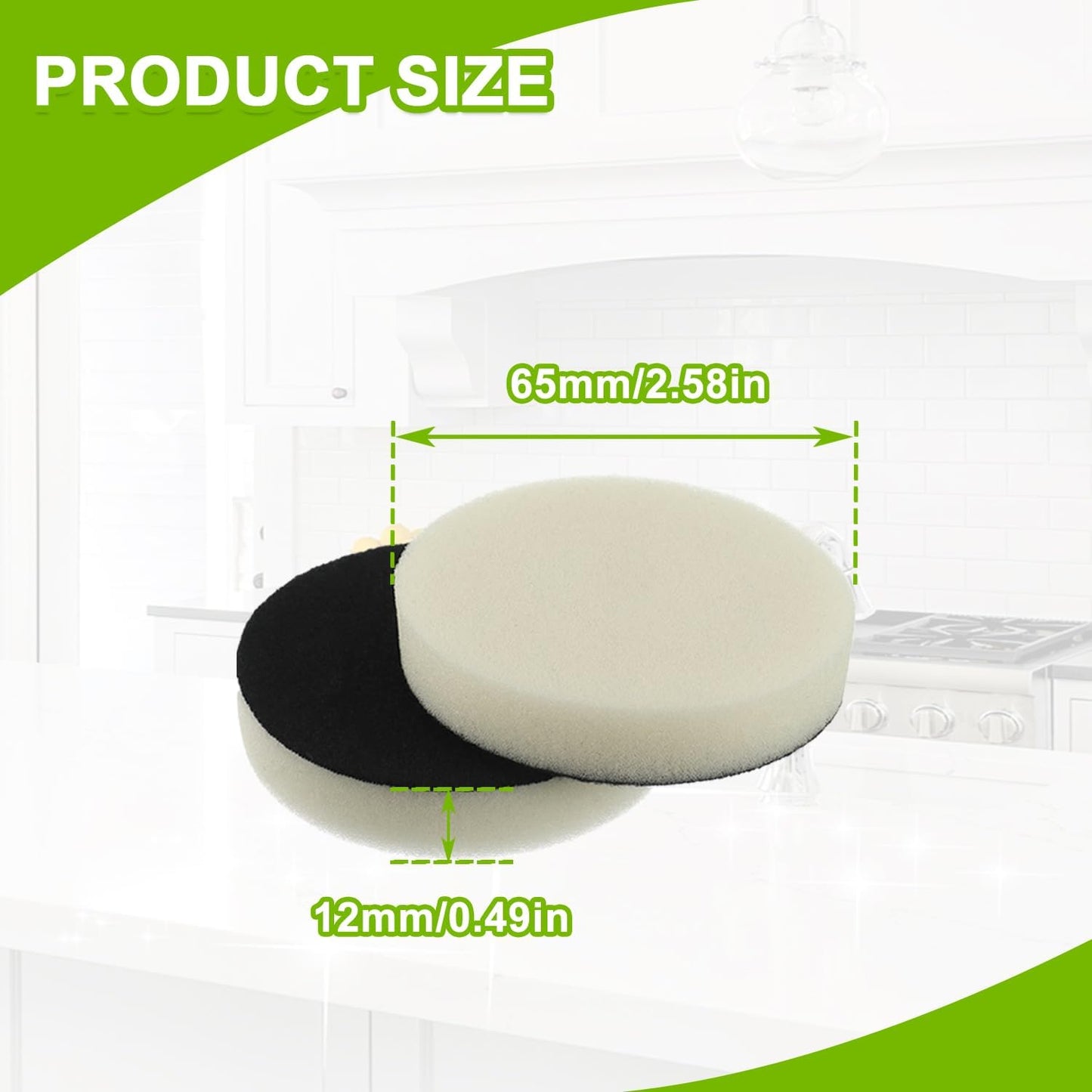 16pcs Kitchen Pads Power Scrubber Pads Set Electric Scrubber Replacement Scouring Pads fit for Dremel Versa Scouring Pads,Green