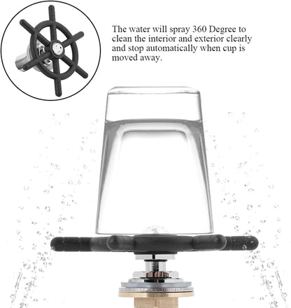 Glass Rinser, Stainless Steel Bottle Washer Faucet Rinser Cup Cleaner Sink Attachment Accessories for Home Bar Beer Glass Coffee Cup