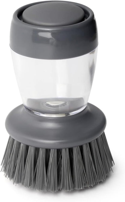 Soap Dispensing Dish Scrubber – Ergonomic Palm Brush for Effortless Kitchen Cleaning, Grease Removal & Long-Lasting Durability
