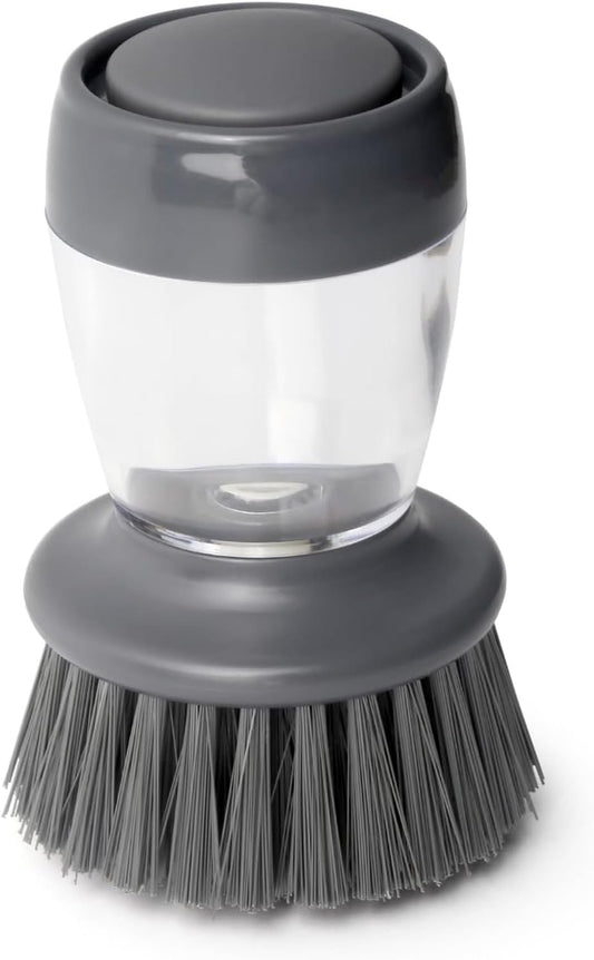 Soap Dispensing Dish Scrubber – Ergonomic Palm Brush for Effortless Kitchen Cleaning, Grease Removal & Long-Lasting Durability