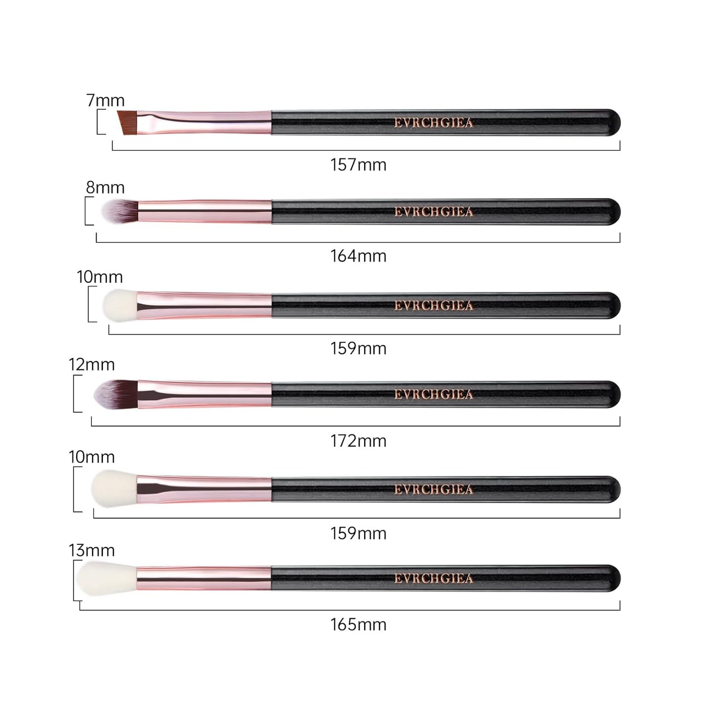 Eye Makeup Brush Set, 6 Pcs Professional Blending Eyeshadow Makeup Brushes for Concealer Eyebrows Eyeliner, Soft Hairs & Wood Handle