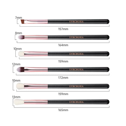 Eye Makeup Brush Set, 6 Pcs Professional Blending Eyeshadow Makeup Brushes for Concealer Eyebrows Eyeliner, Soft Hairs & Wood Handle
