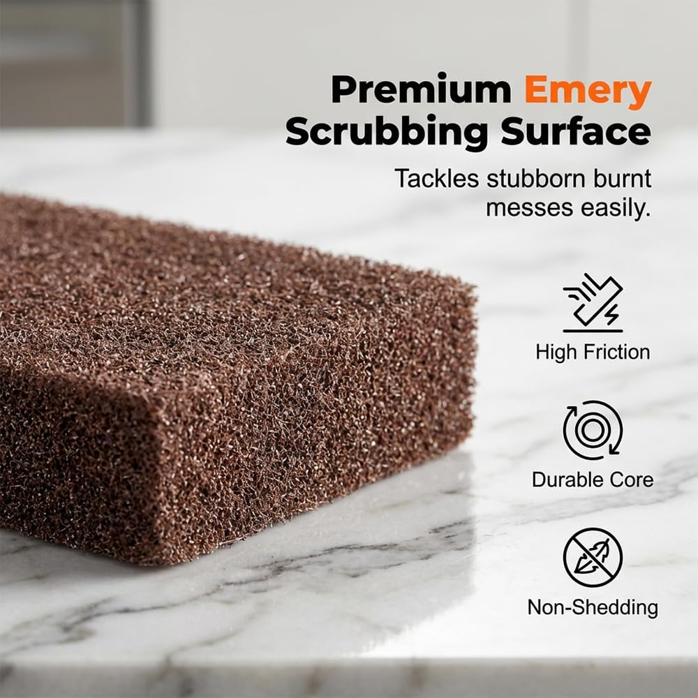 Magic Emery Cleaning Sponge Rust Remover, 2026 New Nano Carborundum Sponge, Pot Scrubber Scouring Pad Kitchen Magic Cleaning Sponge for Removing Rust Cleaning Pots and Pans (4pcs)