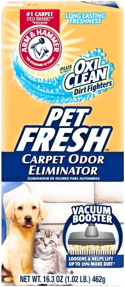 Arm & Hammer Pet Fresh Carpet Odor Eliminator Plus Oxi Clean Dirt Fighters (Pack of 3), 48.9 Ounce