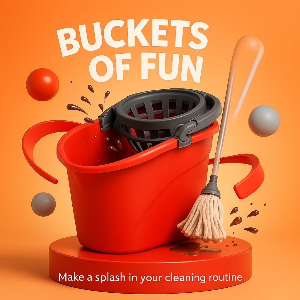2.5 Gallon Mop Bucket with Built-in Wringer Red Cleaning Bucket for Floor Care Home Use Workspaces Janitorial Tasks and Household Cleaning Needs