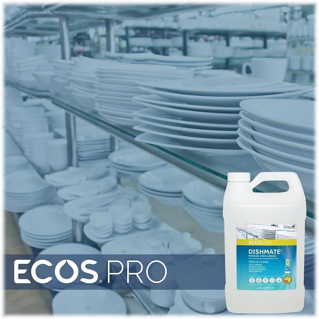 ECOS PRO Dishmate Liquid Dish Soap, Unscented, 128 oz. (PL9721)