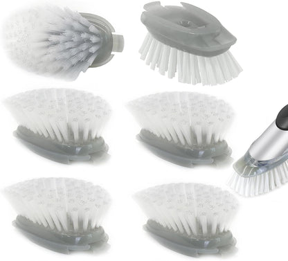 Brush Refills for OXO Dish Brush - 4 Pack Dish Brush Cleaning Soap Dispensing Head Replacement for Scrubber(Grey)