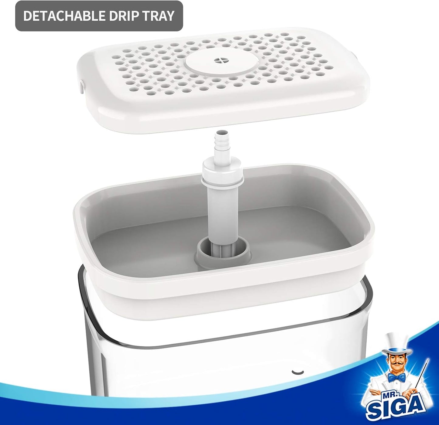 MR.SIGA Dish Soap Dispenser for Kitchen,2 in 1 Premium Sponge Holder, Dishwashing Soap Pump Dispenser for Countertop, Black