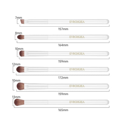 Eye Makeup Brush Set, 6 Pcs Professional Blending Eyeshadow Makeup Brushes for Concealer Eyebrows Eyeliner, Soft Hairs & Wood Handle