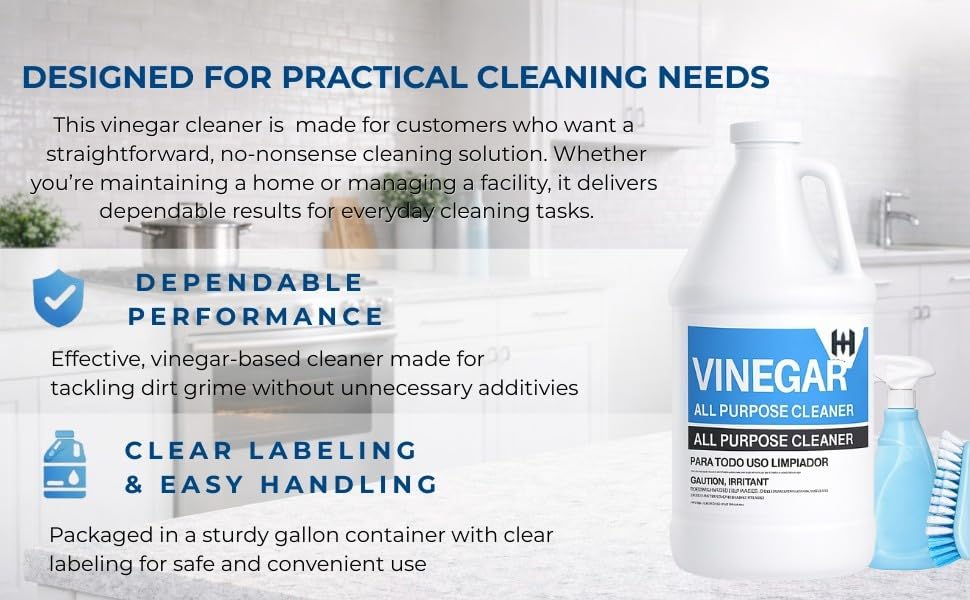 (4 Gallons) - Distilled White Cleaning Vinegar 6% Acidity - Multi-Purpose Household Surface Cleaner, Safe for Laundry