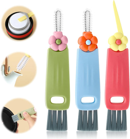 3 in 1 Bottle Cleaning Brush Set – Soft Bristle Straw Brush & Spout Lid Cleaner, Versatile Water Bottle Brushes Kit for Travel Mugs, Baby Sippy Cups & Coffee Mugs（6pcs）
