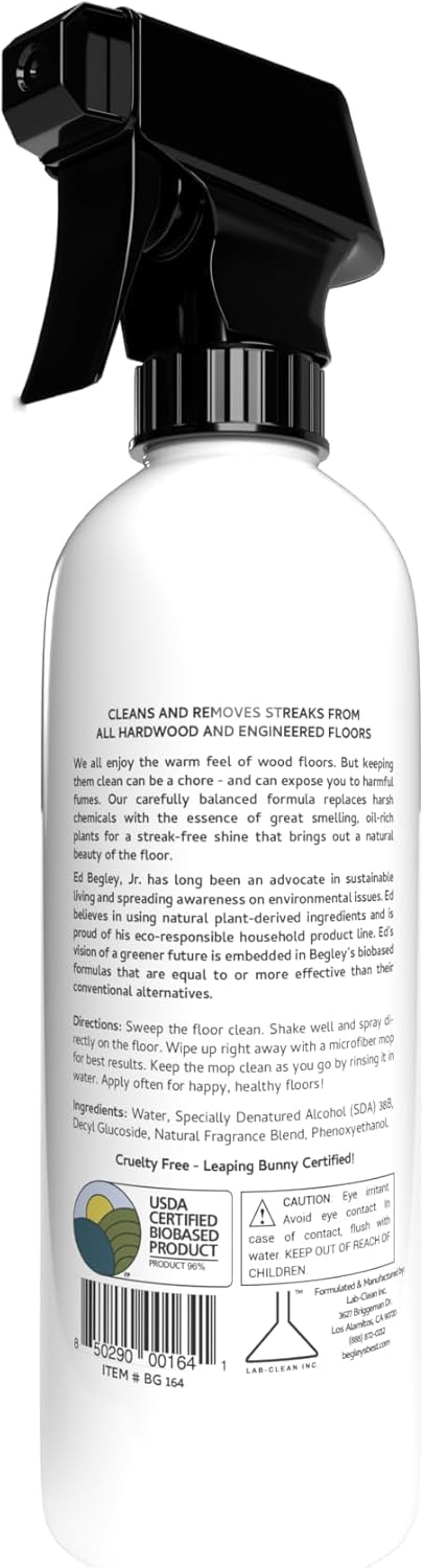 Begley's Hardwood Floor Cleaner Spray - Hard Wood Floor Cleaner for Mopping - Citrus Scent Hardwood Cleaner - 64 oz