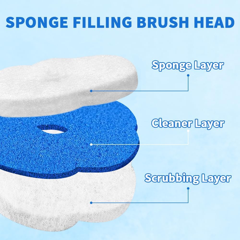 48 Count Disposable Toilet Brush Refill Pads, Disposable Toilet Bowl Wand Refills, Toilet Cleaning Refills, Toilet Scrubber Refills, Brush Head Replacement
