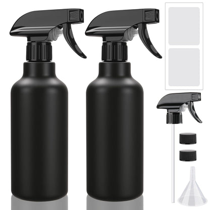 Plastic Spray Bottles Empty Spray Bottle 16.9oz/500ml 2 Pack Heavy Duty Spraying Bottles Mist/Stream Water Bottle for Cleaning Solutions, Essential Oils, Hair (Clear)