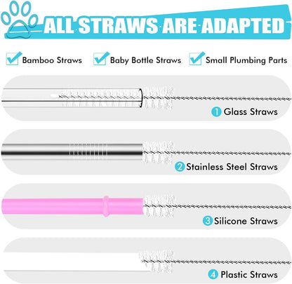Straw Cleaner Brush 8PCS Long Straw Brushes Reusable Nylon Tube Brush Drinking Straw Cleaning Brush Set for Water Bottle, Straws, Tube, Flasks (8PCS Style 2)