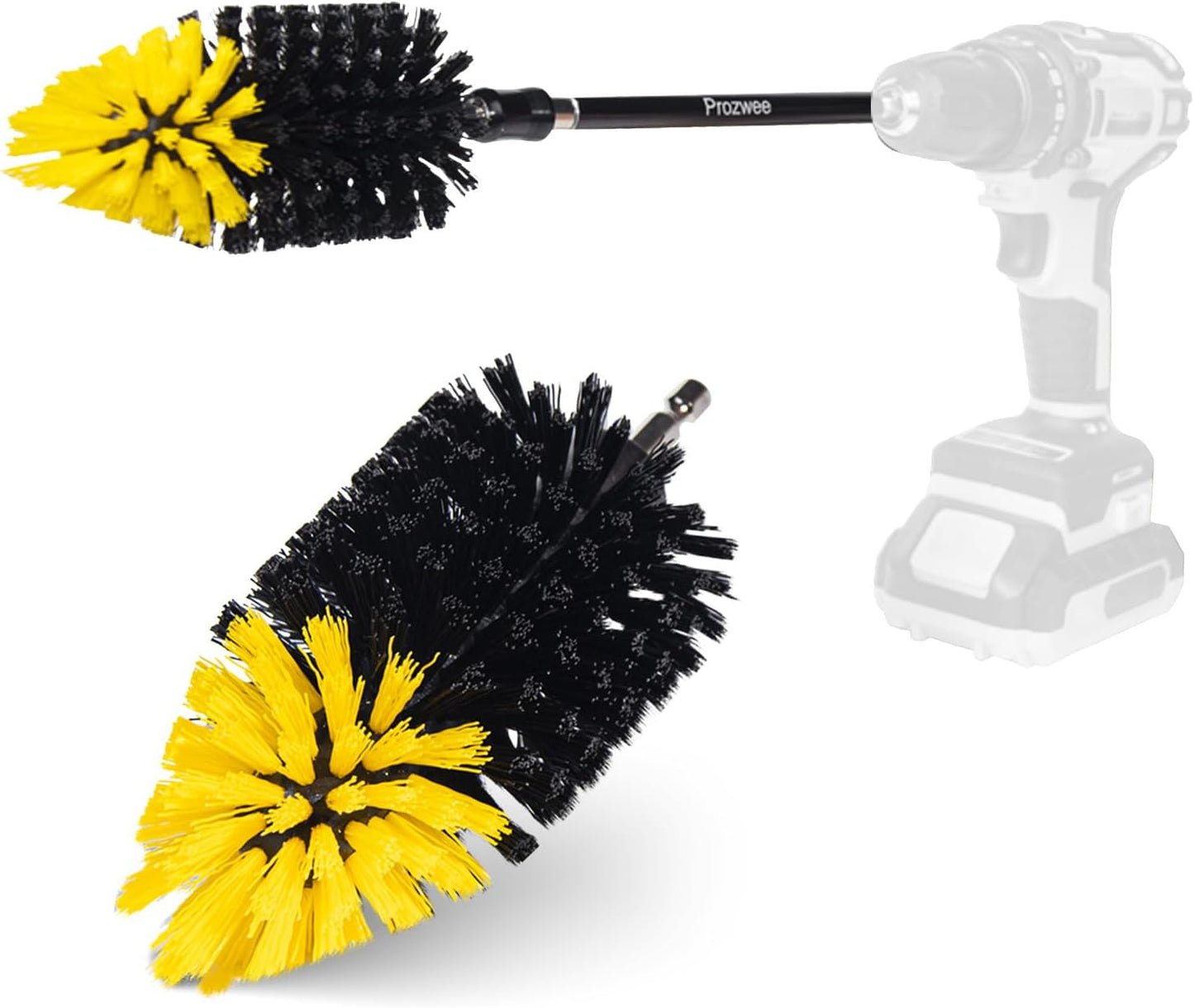 2PACK Tile Corner Drill Brush,Upgraded Powerful Scrubber Brush Made to Tackle Corner Stains,Cleaning Corner of Grout, Tiles, Sinks, Bathtub, Bathroom, Kitchen