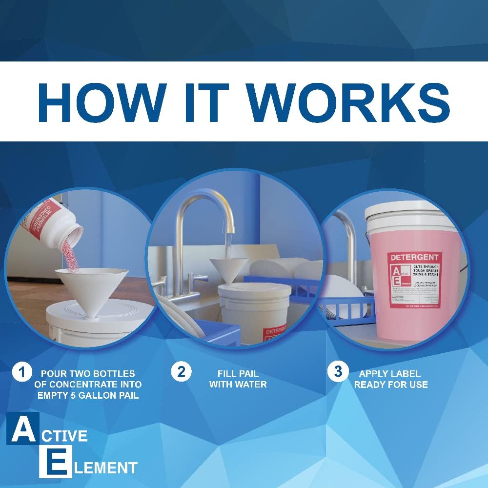 Commercial Dishwasher Detergent - Makes One 5 Gallon Pail - Industrial Dish Detergent - For High and Low Temp Dishwasher Machine