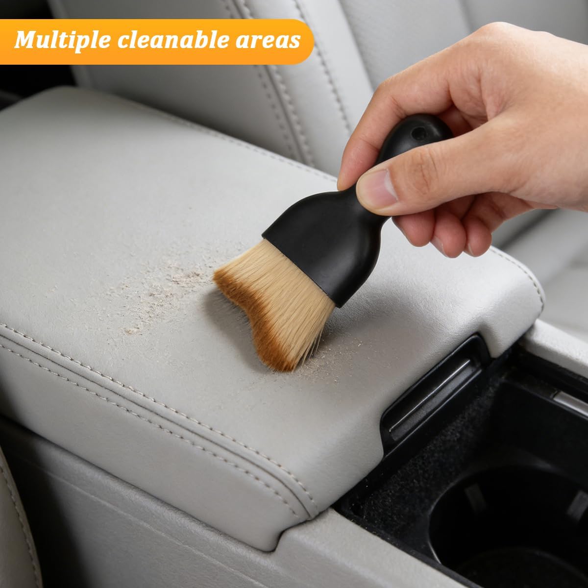 4PCS Car Detailing Brush Kit, Multi-Use Soft No Scratch Vehicle Interior Detail Duster Brush Set, Automotive Dusting Cleaning Kit for Exterior Interior, Universal for Vehicles