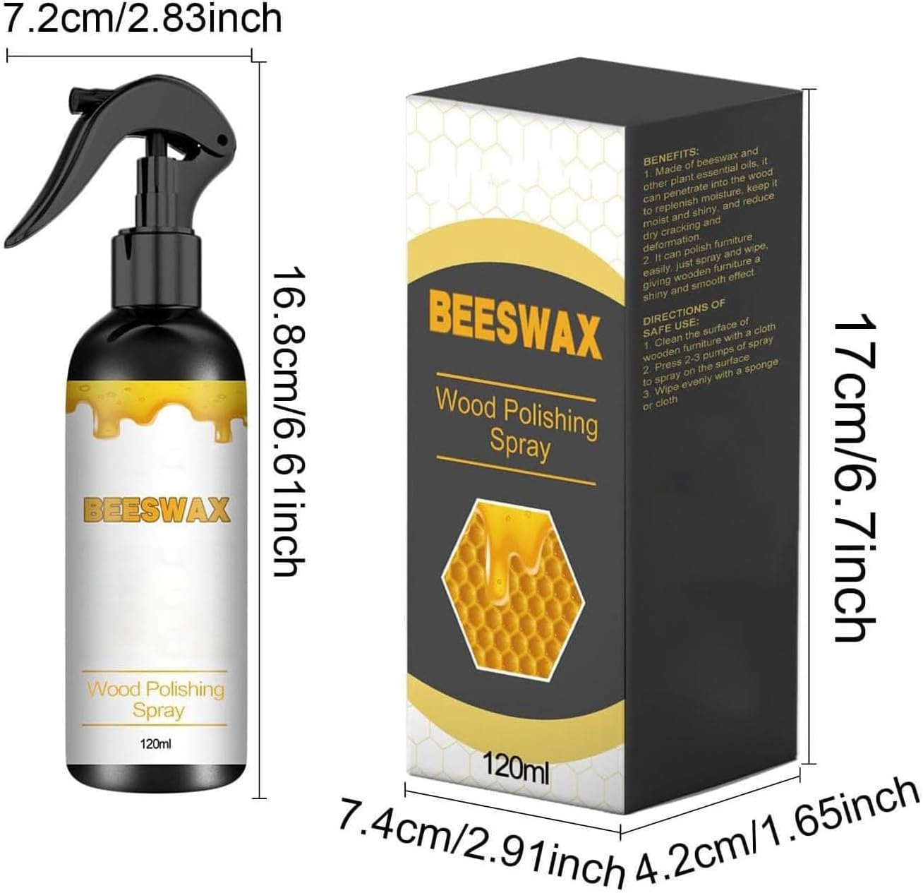 BOVVSKY Natural Beeswax Care Spray & Restorer, Natural Beeswax Spray Used to Care For Wood, Leather and Furniture Polish (2)