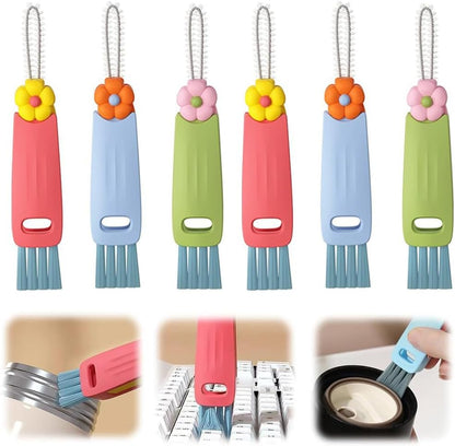 3PCS 3 in 1 Cup Lid Cleaning Brush and 2PCS Silicone Straw Cleaner Brush for Bottle, Multifunctional Crevice Portable Cup Lid Cleaning Brushes, Flexible Straws Cleaning Brush Set for Water Bottles