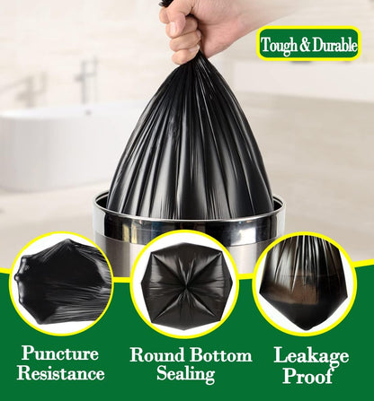 Hommaly 2 Gallon (1.8-2 Gal)120 pcs Small Clear Trash Bags, Strong 1.8 Gallon Garbage Bags, Bathroom Trash Can Bin Liners Unscented, Mini Plastic Bags for Office, Waste Basket Liner,Fit 6,7,8 Liters