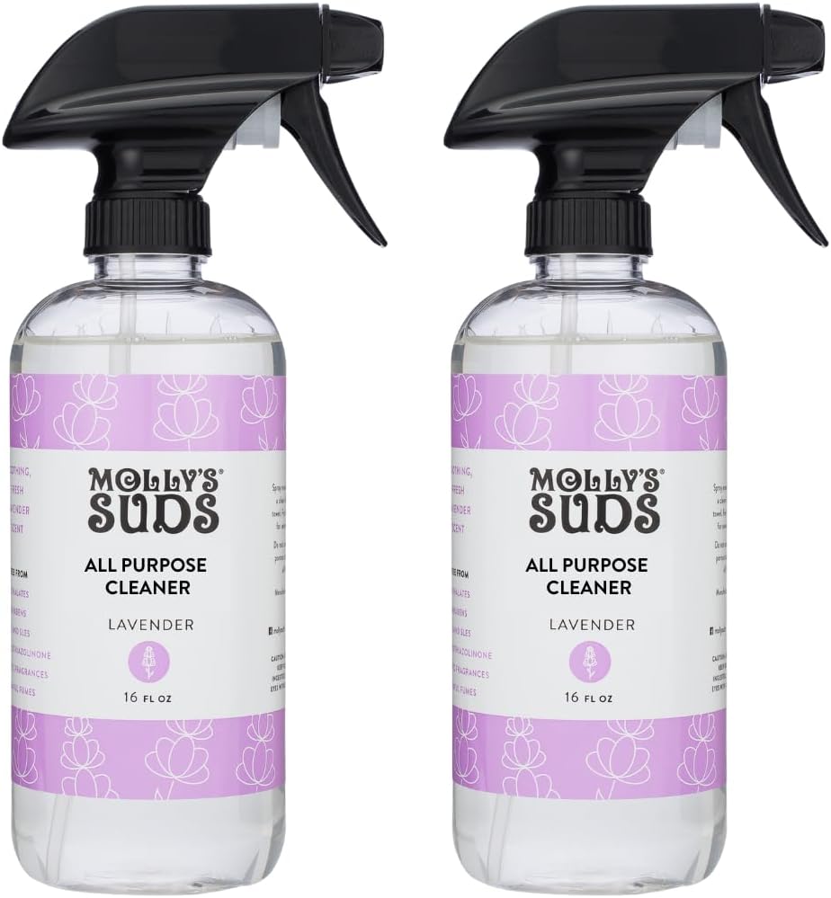 Molly's Suds All Purpose Cleaner | Multi Surface Household Spray (Powerful, Versatile) | Clean, Simple Ingredients | Lemon Burst, 16 oz (2 Pack)