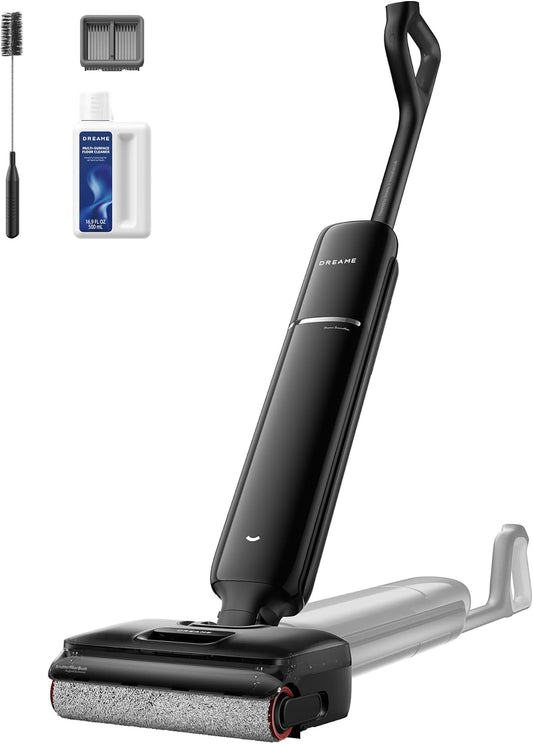 DREAME Aero Pro Wet Dry Vacuum Mop, Ultra-Slim with Hot Self-Cleaning/Self-Drying, 0 Hair Tangle Great for Pet Owner, Powerful Wet Dry Vacuum with 60min Runtime, Pick-up & Mop at The Same Time