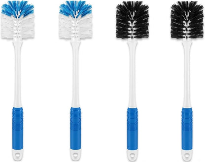 Bottle Brush Cleaner Set—Long Water Bottle Brushes with Dual & Stiff Bristles for Tumblers, Cups, Glassware & Baby Bottles, 4 Pack