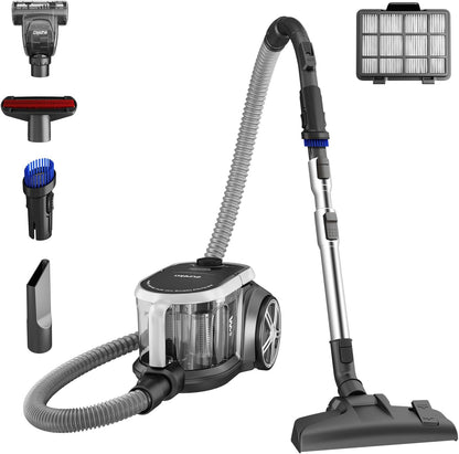 Eureka WhirlWind Bagless Canister 2.5L Vacuum Cleaner, Lightweight Vac for Carpets and Hard Floors, NEN110A, Blue