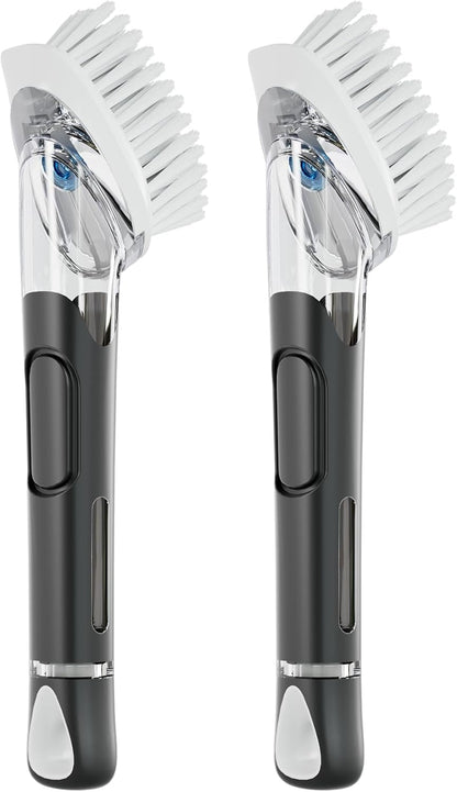 RIMAY Soap Dispensing Dish Brush, Dish Scrubber with Soap Dispenser, Dish Soap Brush, Dish Wand with Soap Dispenser Kitchen Brush for Dishes, Pans, Sink, Pots