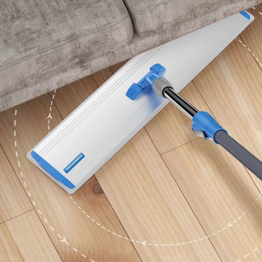 2-in-1 Microfiber Mop for Wet & Dry Use, 15-Inch with 4 Washable Pads, Adjustable Handle for Effortless Deep Cleaning and Floor Protection