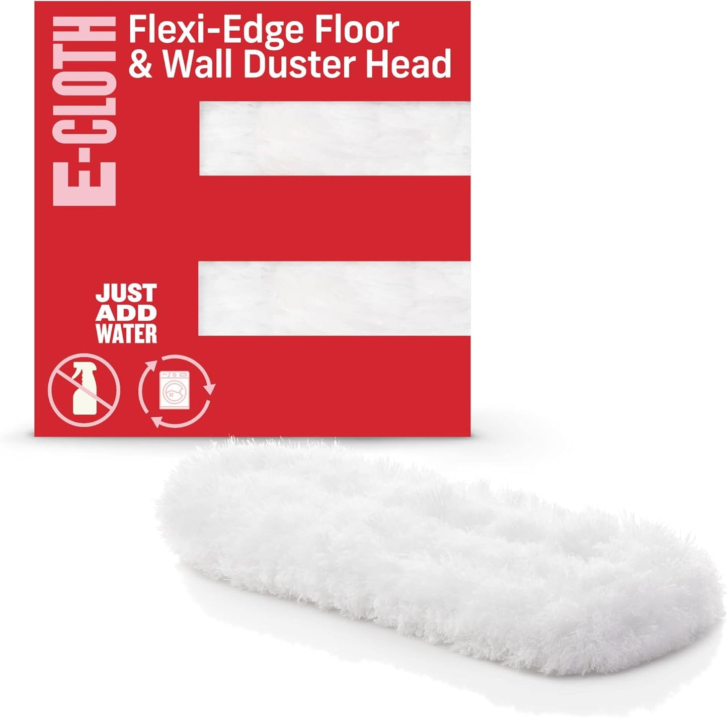 E-Cloth Flexi-Edge Floor & Wall Duster Head - Reusable Microfiber Dust Mop Replacement for Floor Cleaning, Traps Dust, Pet Hair & Debris, Washable, Hardwood, Tile, Wood, & Laminate - 1 Pack