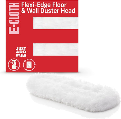 E-Cloth Flexi-Edge Floor & Wall Duster Head - Reusable Microfiber Dust Mop Replacement for Floor Cleaning, Traps Dust, Pet Hair & Debris, Washable, Hardwood, Tile, Wood, & Laminate - 1 Pack