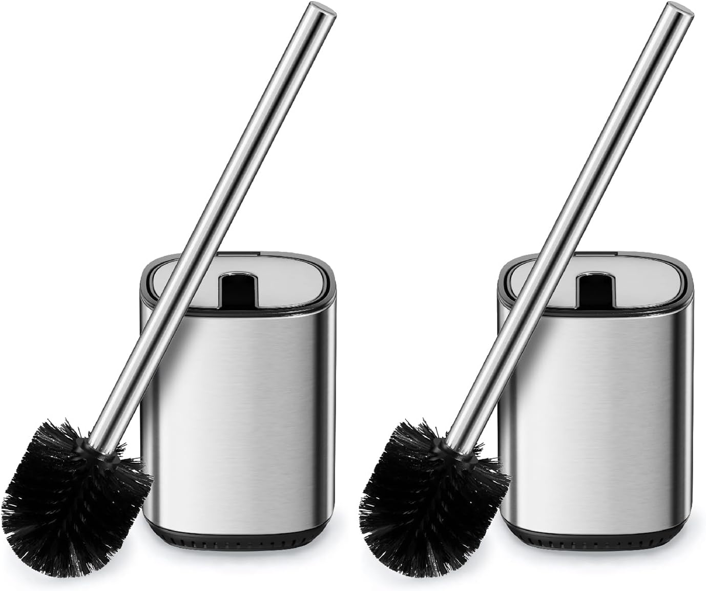 Toilet Brush and Holder Set Toilet Bowl Brush Stainless Steel Automatic Open lid Toilet Bowl Cleaner Brush Set Toilet Scrubber Kit Toilet Cleaning Brush for Bathroom