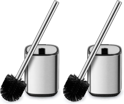 Toilet Brush and Holder Set Toilet Bowl Brush Stainless Steel Automatic Open lid Toilet Bowl Cleaner Brush Set Toilet Scrubber Kit Toilet Cleaning Brush for Bathroom