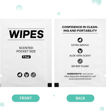 400 Pcs Butt Wet Wipes for Women Individually Wrapped Wipes for Women Man Travel Hand Face Body Cleaning Adults Bathroom Toilet Daily Use(White)