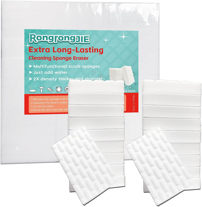 Magic Sponge Eraser, 2X Density Melamine Sponges for Cleaning, 10 Pcs in Bulk, Long Lasting Scrub Cleaning Pads for Kitchen, Bathroom, Furniture, Tub, Sink, Floors, Baseboard, Shoes, Wall