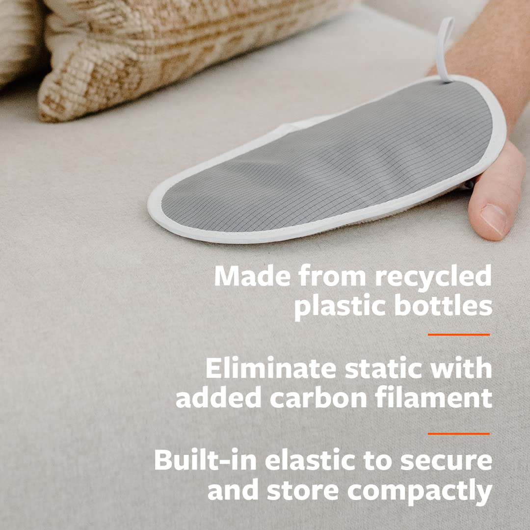 Full Circle Loads of Fun Anti-Static & Lint Removing Mitt – Portable Double Sided Recycled Mitt Eliminates Static - Removes Lint and Pet Hair from Clothes & Furniture, White