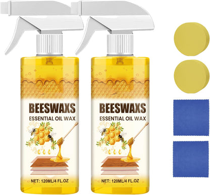 Natural Micro-molecularized Beeswax Spray, Beeswaxs Essential Oil Wax, Beeswax Wood Polish and Cleaner Spray for Living Rooms, Kitchens, Wood Furniture and Floors (2)