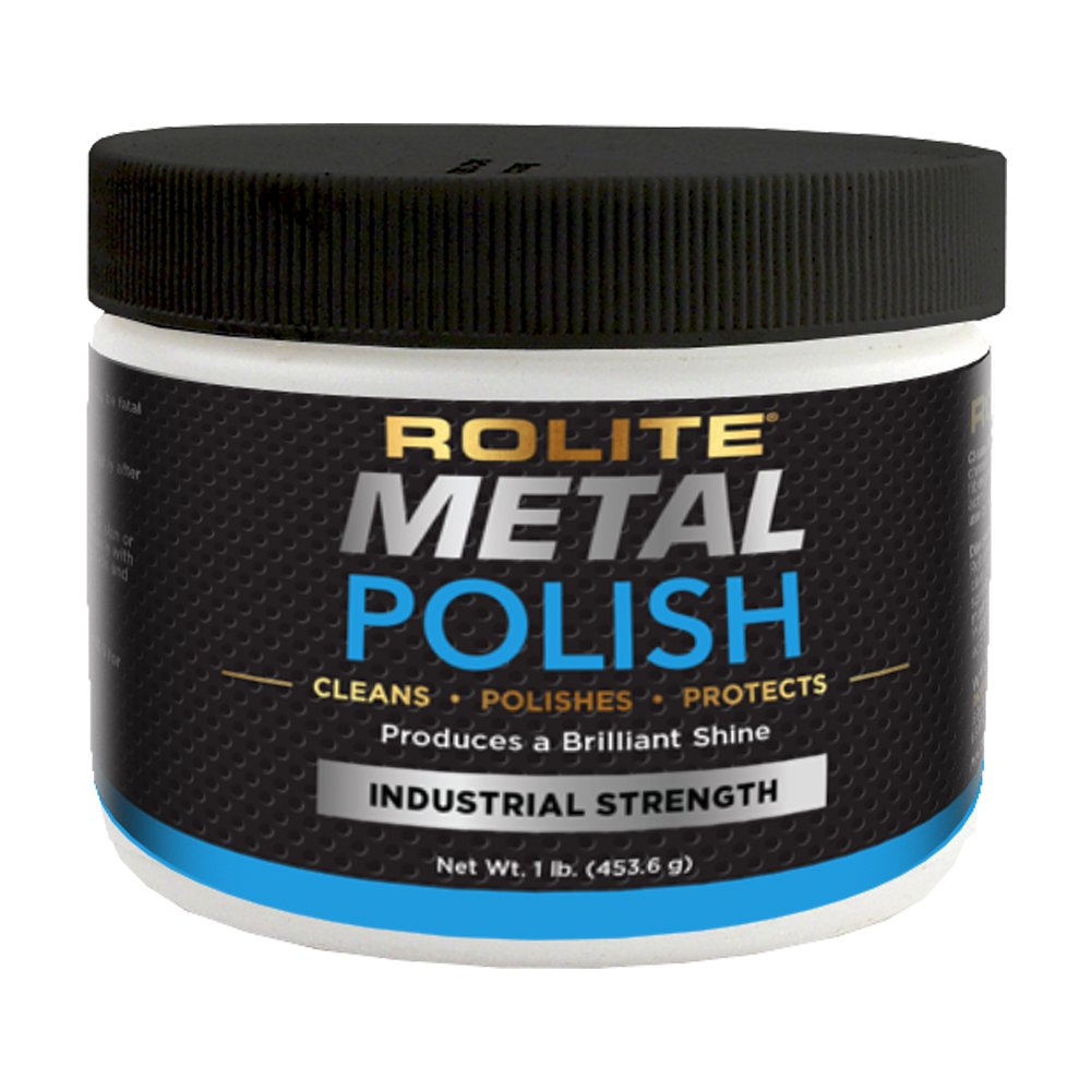 Rolite Metal Polish Paste, 4.5 oz, Industrial Strength Scratch Remover & Cleaner for Aluminum, Chrome, Stainless Steel, Restores Shine to All Metals, Heavy-Duty Polishing Paste