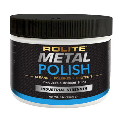 Rolite Metal Polish Paste, 4.5 oz, Industrial Strength Scratch Remover & Cleaner for Aluminum, Chrome, Stainless Steel, Restores Shine to All Metals, Heavy-Duty Polishing Paste