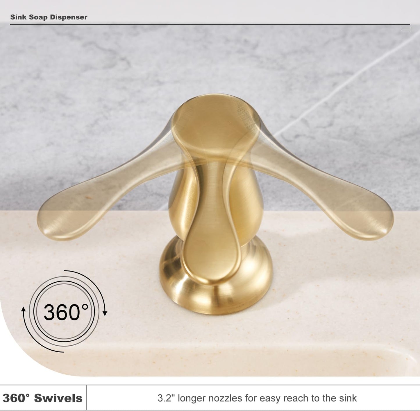GAGALIFE Kitchen Sink Soap Dispenser Brushed Nickel, Under Sink Soap Dispenser with 40" Silicone Extension Tube Kit,Say Goodbye to Frequent Refills