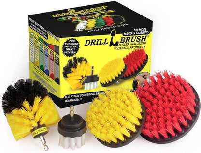 Nylon Drill Brush Attachment Set for Bathroom Cleaning - Power Scrubber Brush Kit for Bathtub, Shower, Tile, and Grout - All-Purpose Household Cleaning Brushes for Drill - Electric Grout Cleaner Kit
