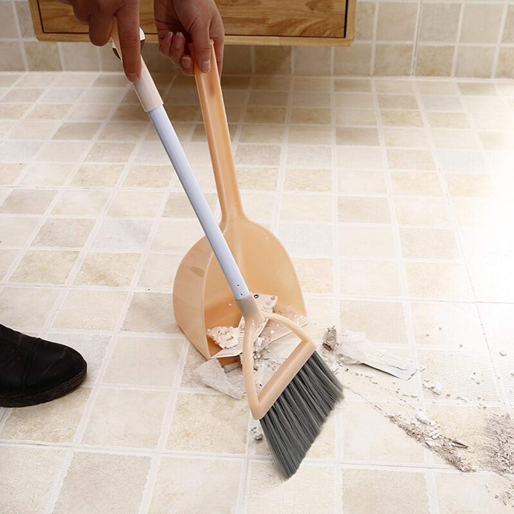 Mini Broom with Dustpan for Kids,Little Housekeeping Helper Set (Light Blue)