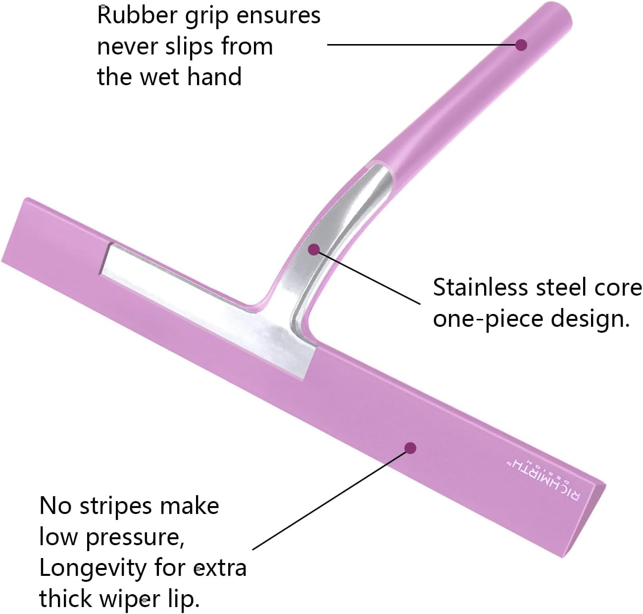 Shower Squeegee for Glass Doors, RICHMIRTH 11" Inch Width Silicone Rubber Blade Squeegee Window Cleaner Tool Squeegee for Shower Glass Doors Bathroom