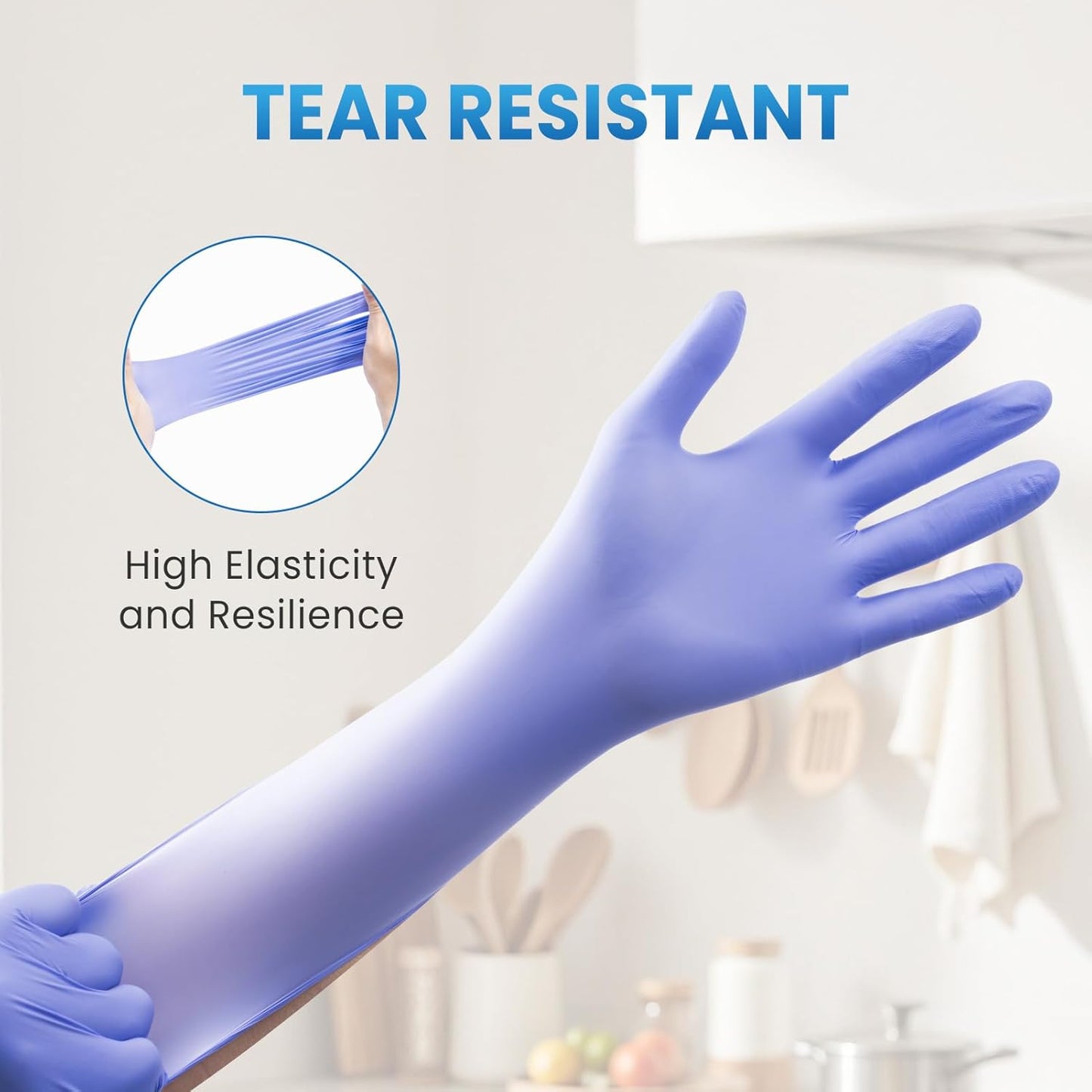 Borje Nitrile Gloves Large, 100 Count Disposable Gloves, Black, Latex-Free Powder-Free, Medical Exam, Food Safe, Cleaning, Cooking
