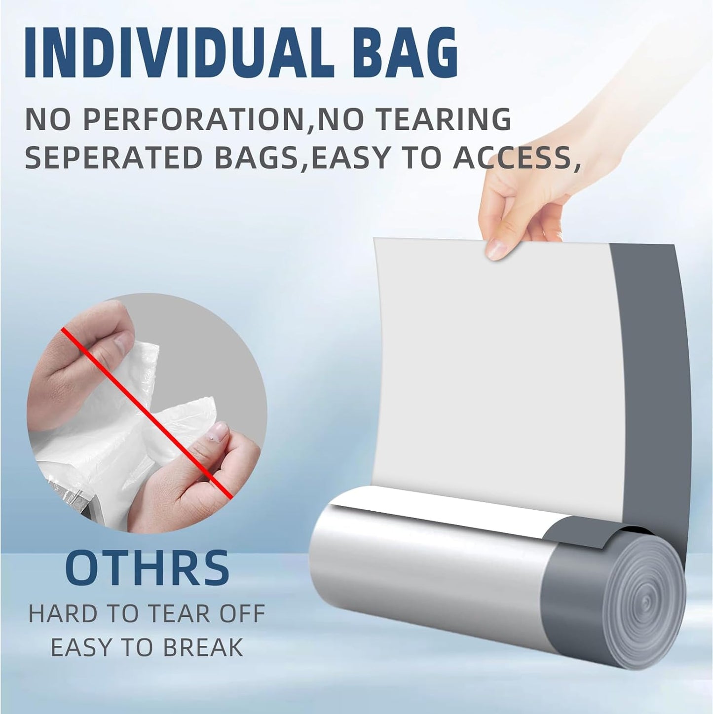 120 Counts 1.6 Gallon Mini Drawstring Trash Bags, Small Garbage Bags by KSSKSS, Code a fit 4.5-8 Liter, 1.2-2 Gal, White Trash Bin Liners for Home Office Kitchen Bathroom Bedroom