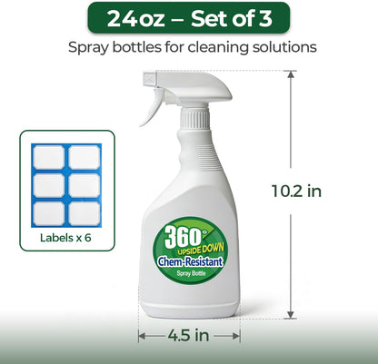 T4U Spray Bottles for Cleaning, 16 OZ Empty Spray Bottles Heavy Duty, Plastic Spray Bottles for Cleaning Solutions, Cleaning Spray Bottle for Household Cleaning Bleach, Industrial Chemical (2 Pack)