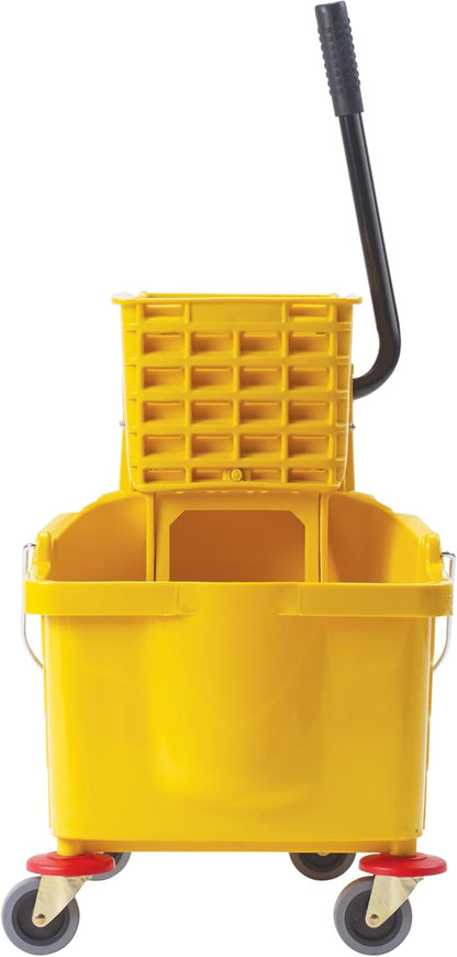 Winco Commercial Mop Bucket on Wheels, 26 Quart, Yellow