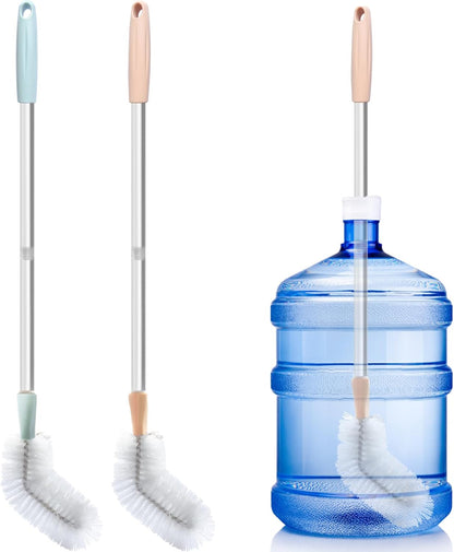 Water Bottle Cleaning Brush, 2 Pack 28inch Bendable Water Bottle Brush Long Nylon Bristles with Stainless Steel Handle for 3 Gallon and 5 Gallon Water Bucket